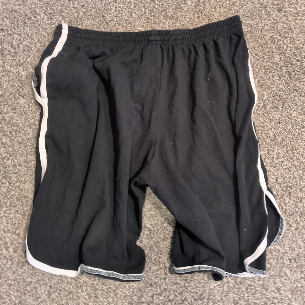 Vintage Pistol Pete Men's Black Athletic Shorts‎ with White Trim Size Large